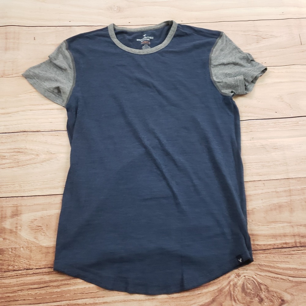 American Eagle Shirt Adult Small Blue Gray Outdoors Short Sleeve Preppy Adult